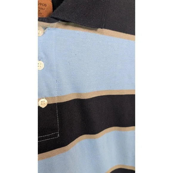 Vintage Y2K Vato Loco Polo Shirt Blue Stripe 2X Short Sleeves - Picture 6 of 6
